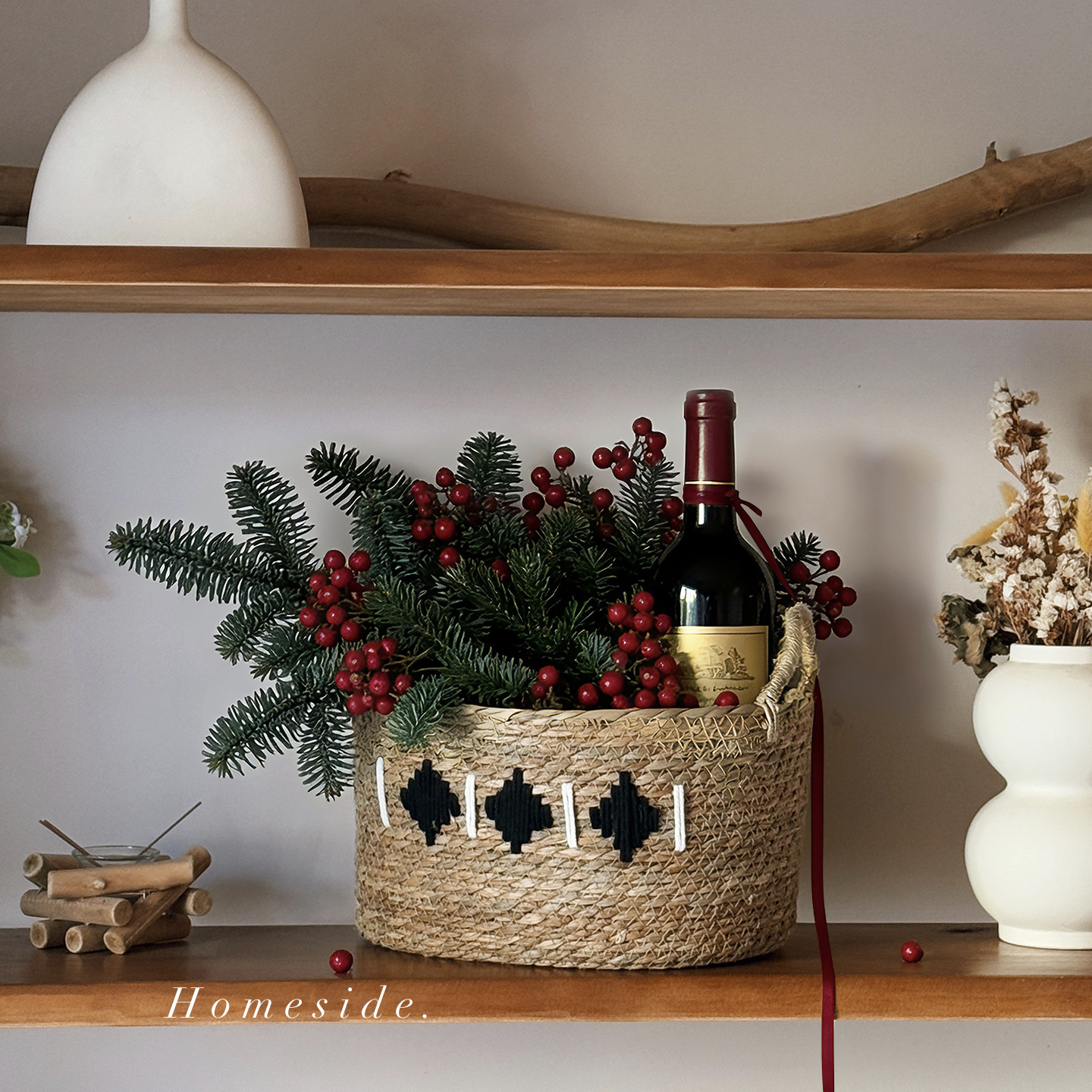 Homeside草编手提收纳筐波西米亚风葫芦草手工编织零食杂物储物篮,收纳整理,收纳筐,淘宝优惠券,粉丝福利购,淘宝优惠卷