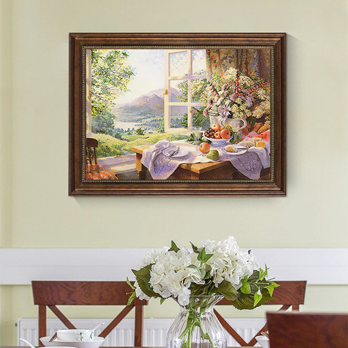 客厅美式复古油画装饰画免打孔