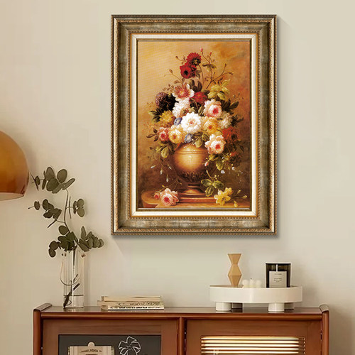 美式别墅走廊过道花卉装饰画