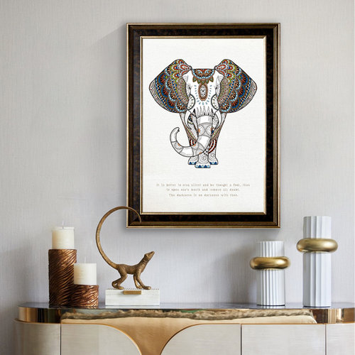 欧式玄关壁画吉祥如意招财装饰画