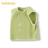 商场同款 新款 巴拉巴拉儿童背心绣花针织衫 2025春季 毛衣 女童装