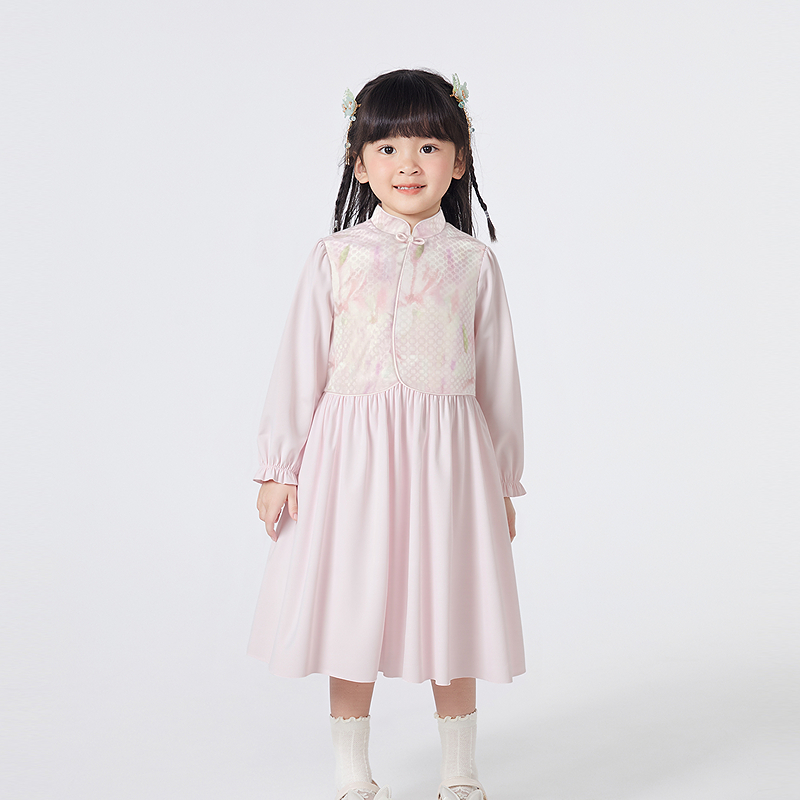 巴拉巴拉balaone童装女童连衣裙2025秋季新款新中式国风儿童裙子
