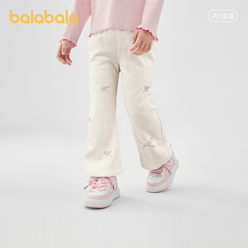巴拉巴拉童装儿童裤子女童春秋装牛仔喇叭裤柔弹百搭长裤甜美可爱,童装/婴儿装/亲子装,儿童牛仔裤,淘宝优惠券,粉丝福利购,淘宝优惠卷