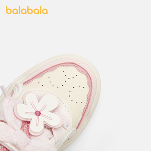 【balaOne】巴拉巴拉童鞋儿童板鞋女童2026新款春秋透气小白鞋子