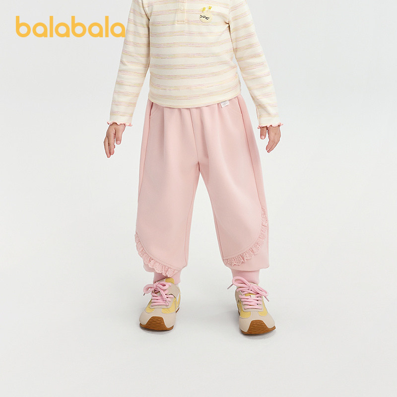 巴拉巴拉balaOne宝宝长裤女童宽松束脚裤2025秋新款裤子甜美蕾丝,童装/婴儿装/亲子装,裤子,淘宝优惠券,粉丝福利购,淘宝优惠卷
