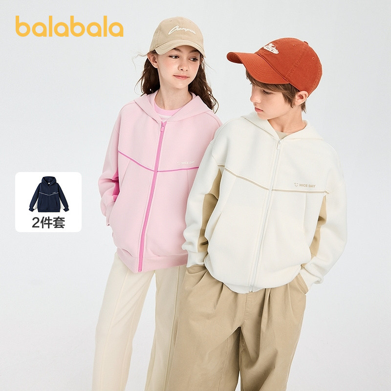 巴拉巴拉童装儿童外套女童男童上衣2026新款春装印花拼色百搭时尚