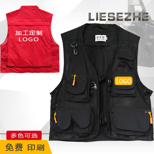 多口袋钓鱼摄影马甲坎肩网眼春夏