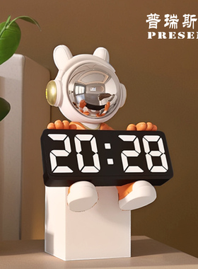 普瑞斯登宇航员太空人闹钟摆件