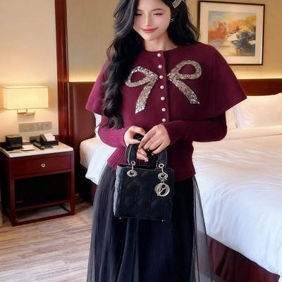 秋冬季胖妹妹高级感显瘦毛衣外套