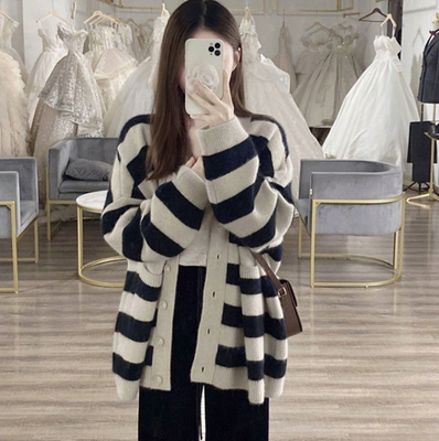 大码韩系宽松慵懒风毛衣女秋冬季