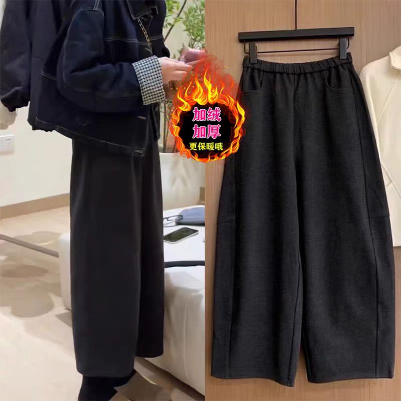 大码加绒休闲裤女秋冬季