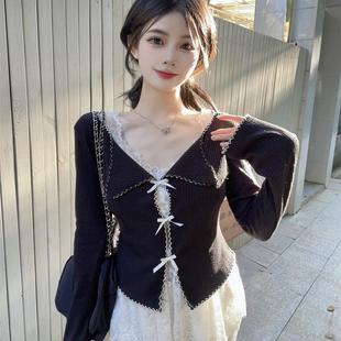 胖MM显瘦辣妹蝴蝶结上衣两件套女 大码 纯欲甜美套装 女2025春季 新款