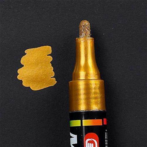 1Pcs Water-based Paint Metal Marker Pens Sharpie 3.0mm Gold