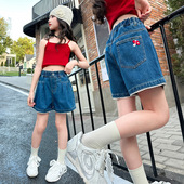 夏季 热裤 外穿2024新款 百搭裤 女童牛仔裤 薄款 儿童装 子女大童夏装