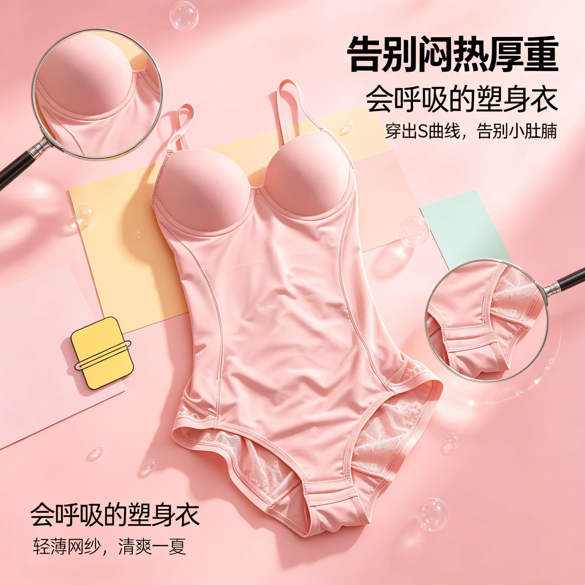 连体无痕免穿文胸收腹塑身衣