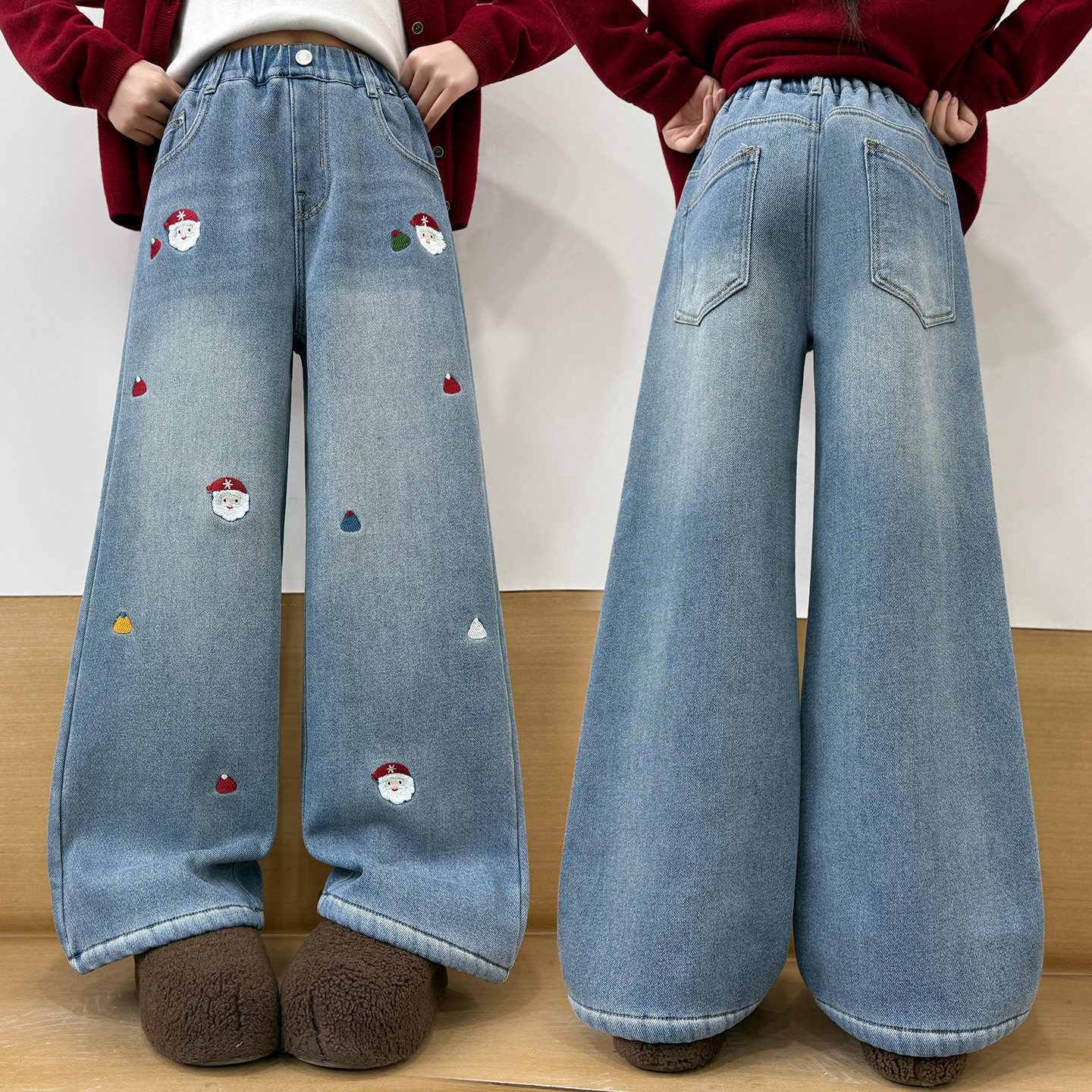 女童春秋款裤子儿童大女孩休闲高腰2026新款直筒阔腿牛仔潮时尚潮