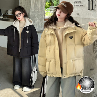 女童冬装羽绒服加厚2026新款中大童洋气白鸭绒儿童休闲假两件外套