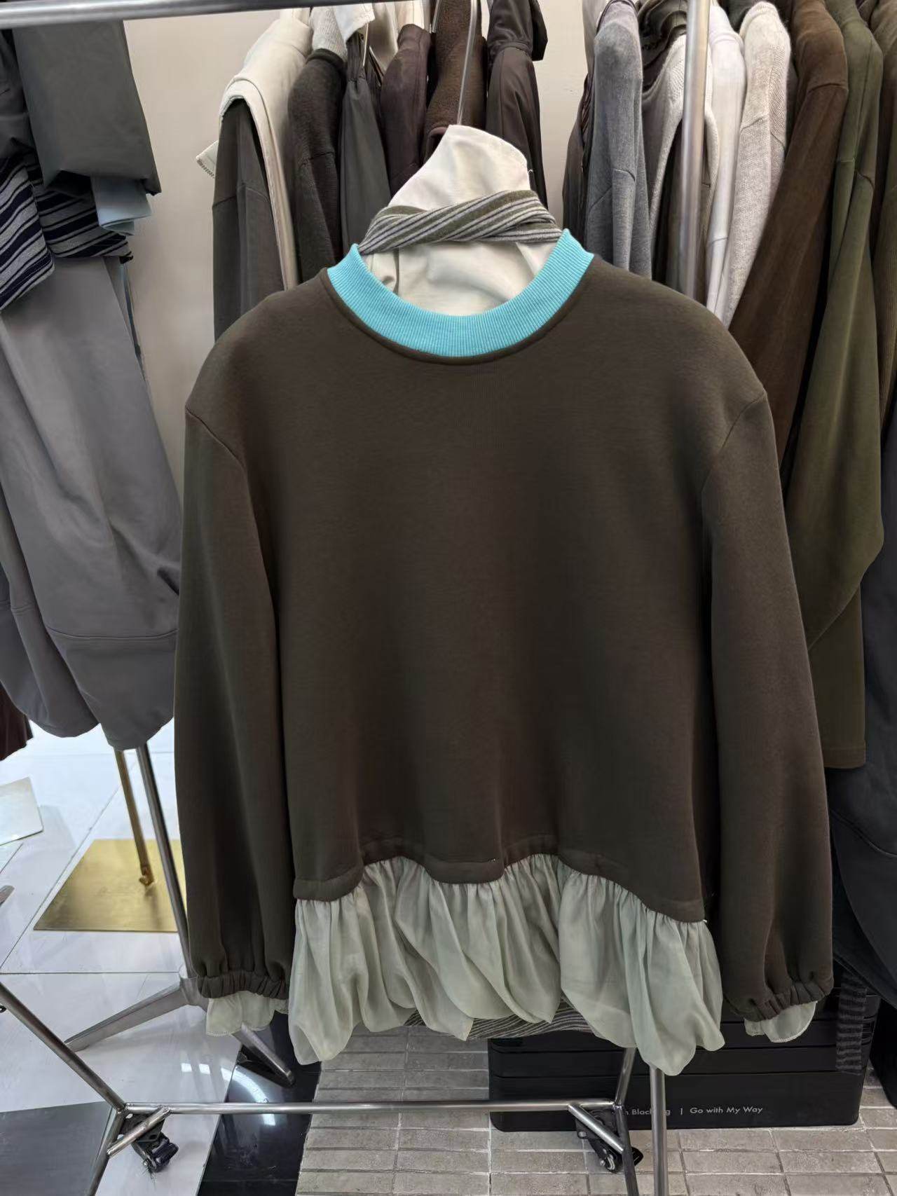 2026年春季新款韩版时尚百搭显瘦气质长袖女上衣拼接花边套头卫衣,女装/女士精品,卫衣/绒衫,淘宝优惠券,粉丝福利购,淘宝优惠卷