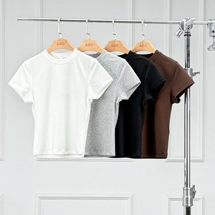 沃伦海龙 | SST014 春季修身显瘦简约舒适百搭上衣 圆领短袖T恤女