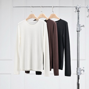 沃伦海龙 | Linton 26早春亲肤套头打底衫女士羊毛圆领长袖针织衫