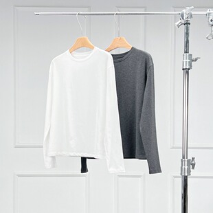 沃伦海龙 | Romi 北欧风1oo%棉 女士时髦通勤百搭上衣圆领长袖T恤