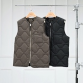 沃伦海龙 绗缝拉链棉服马甲 北欧简约叠穿保暖背心 A01 早春新款