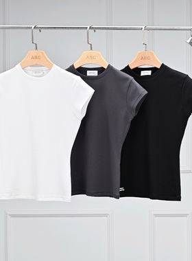 沃伦海龙 | SST026 智性风简约优雅上衣 小飞袖修身百搭短袖T恤女