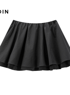 【商场同款】乐町防走光黑色短裙夏季设计感A字半身裙C2GEF2729