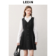千金风黑色连衣裙OL外穿无袖 乐町收腰V领背心裙年秋季 新款 裙