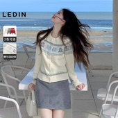 正肩内搭毛衣外套 乐町三色圆领针织开衫 费尔岛系列 女秋冬新款