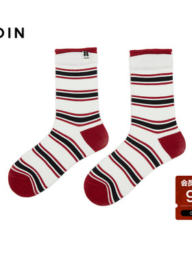 【商场同款】乐町条纹中筒袜26年春新款透气氛围感袜子C2YGG1241