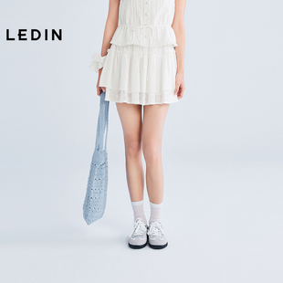 【商场同款】乐町甜美雏菊蛋糕裙夏季小白裙公主半身裙C1GEF2425