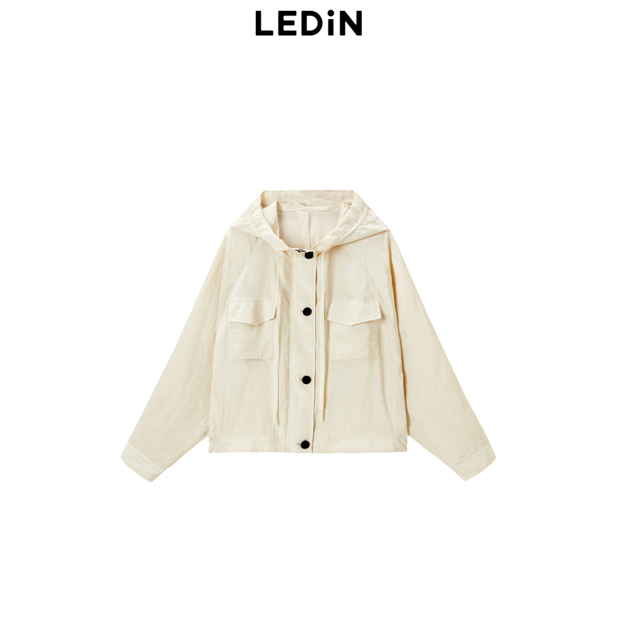 【商场同款】乐町2024秋季新款廓形短款时尚连帽外套C2BBE3135