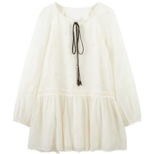 【商场同款】乐町清透镂空A版俏皮连衣裙秋新款娃娃裙C1FAE3422