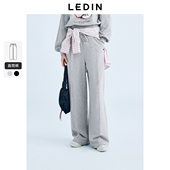 商场同款 阔腿裤 乐町撞色毛边针织长裤 新款 C2GHF1310 25年春季