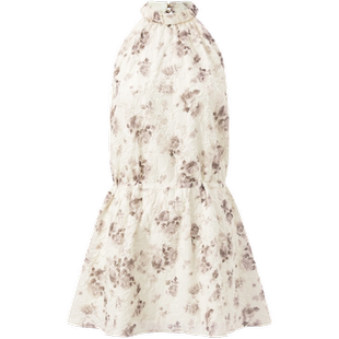 乐町2024夏季新款挂脖印花连衣裙C2FAE2537