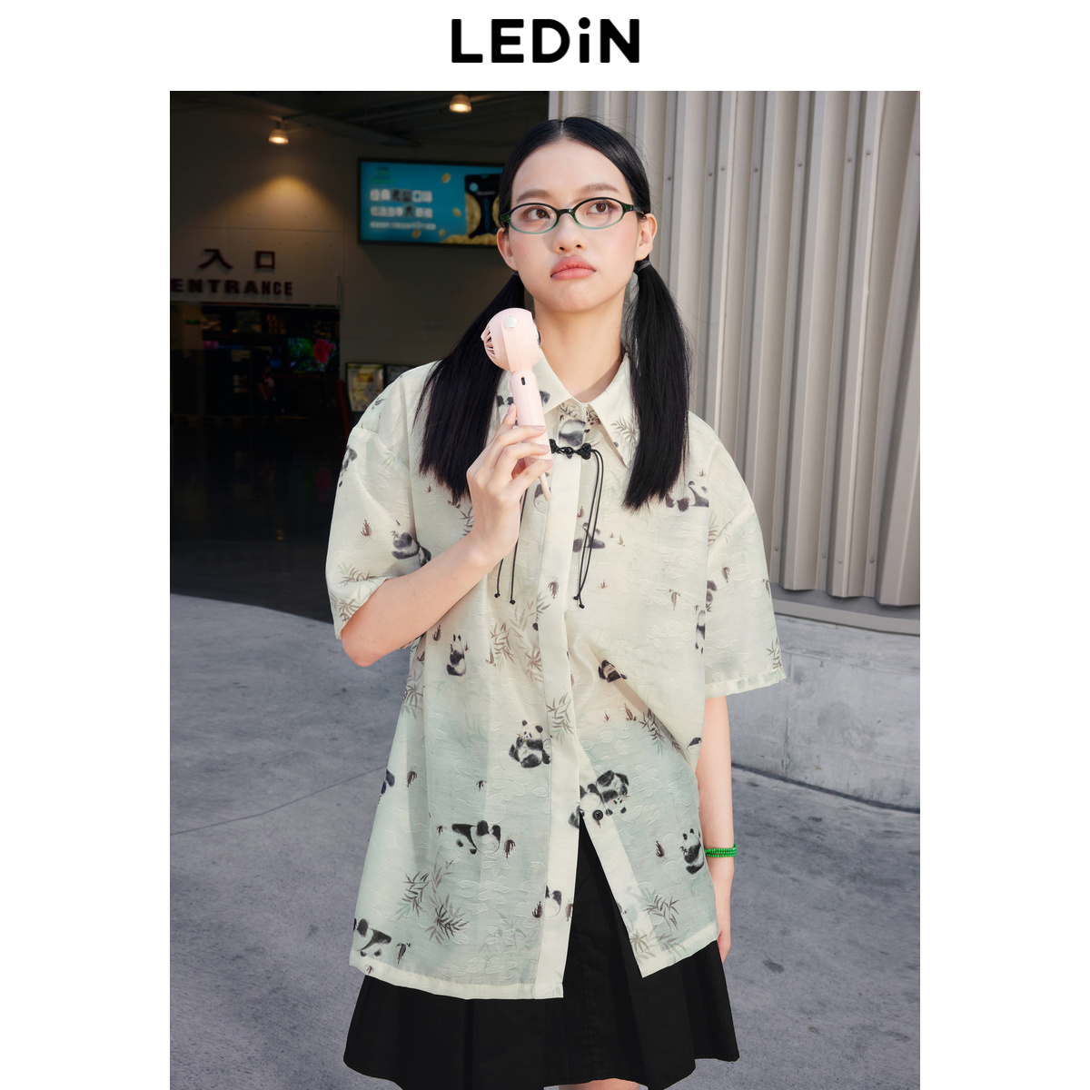 乐町新中式满印衬衫2024年新款夏季衬衣C2CAE2F19