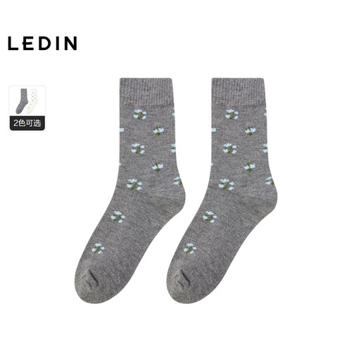 【商场同款】乐町2024年冬季新品碎花提花袜C1YGE4413