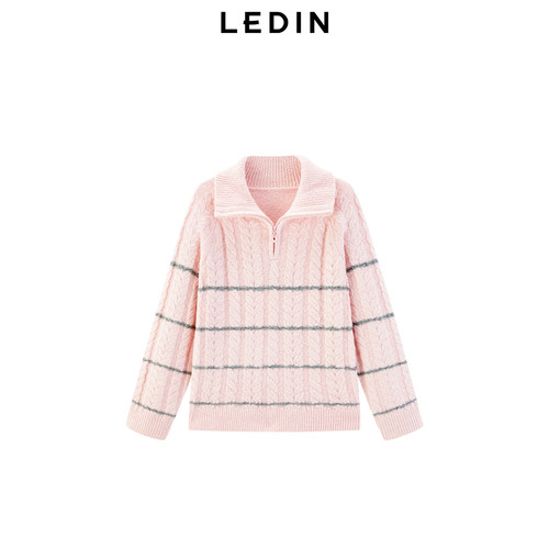 【商场同款】乐町半拉链线套衫冬季针织毛衣C1EEE4F01