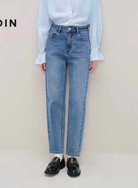 【商场同款】乐町水洗牛仔裤弹力九分裤基础百搭烟管裤C1HAF3439