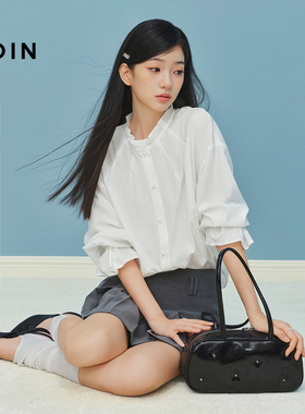 【商场同款】乐町莱赛尔长袖衬衫2025秋季新款宽松上衣C1CAF3403