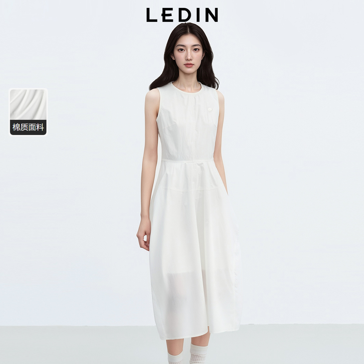 背心款微收腰版型蝴蝶结贝母小标