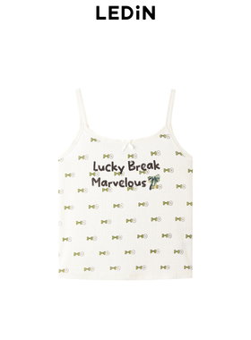 乐町2024夏季新款满版印花甜辣吊带背心女C1CQE2404