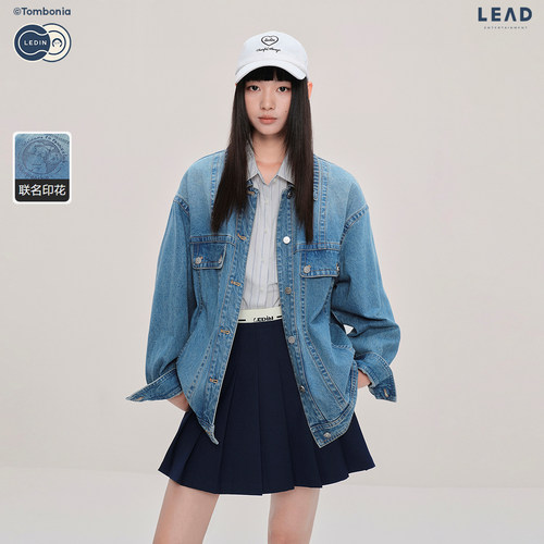 【tombonia联名】乐町商场同款水洗牛仔休闲印花外套女C2BJF3327