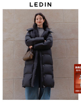 乐町长款面包羽绒服女装冬季新款保暖柔软加厚高充绒羽绒御寒外套