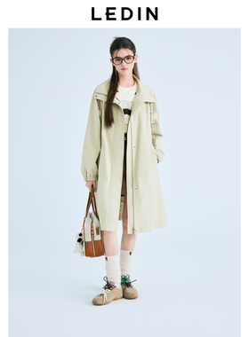 【商场同款】乐町2025年春季新品松弛感长款立领风衣C2BEF1110*