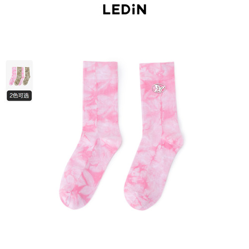 乐町2024夏季新款潮流网红褪色废土风短袜C2YGE2192