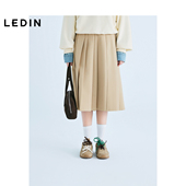 乐町螺纹腰百褶长裙25春新款 商场同款 学院风半身裙C2GFF1102