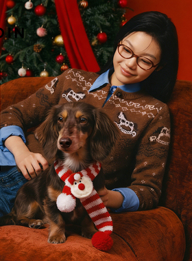 乐町马上好运毛针织衫女装25年冬季新年毛衣正肩合体针织内搭上衣