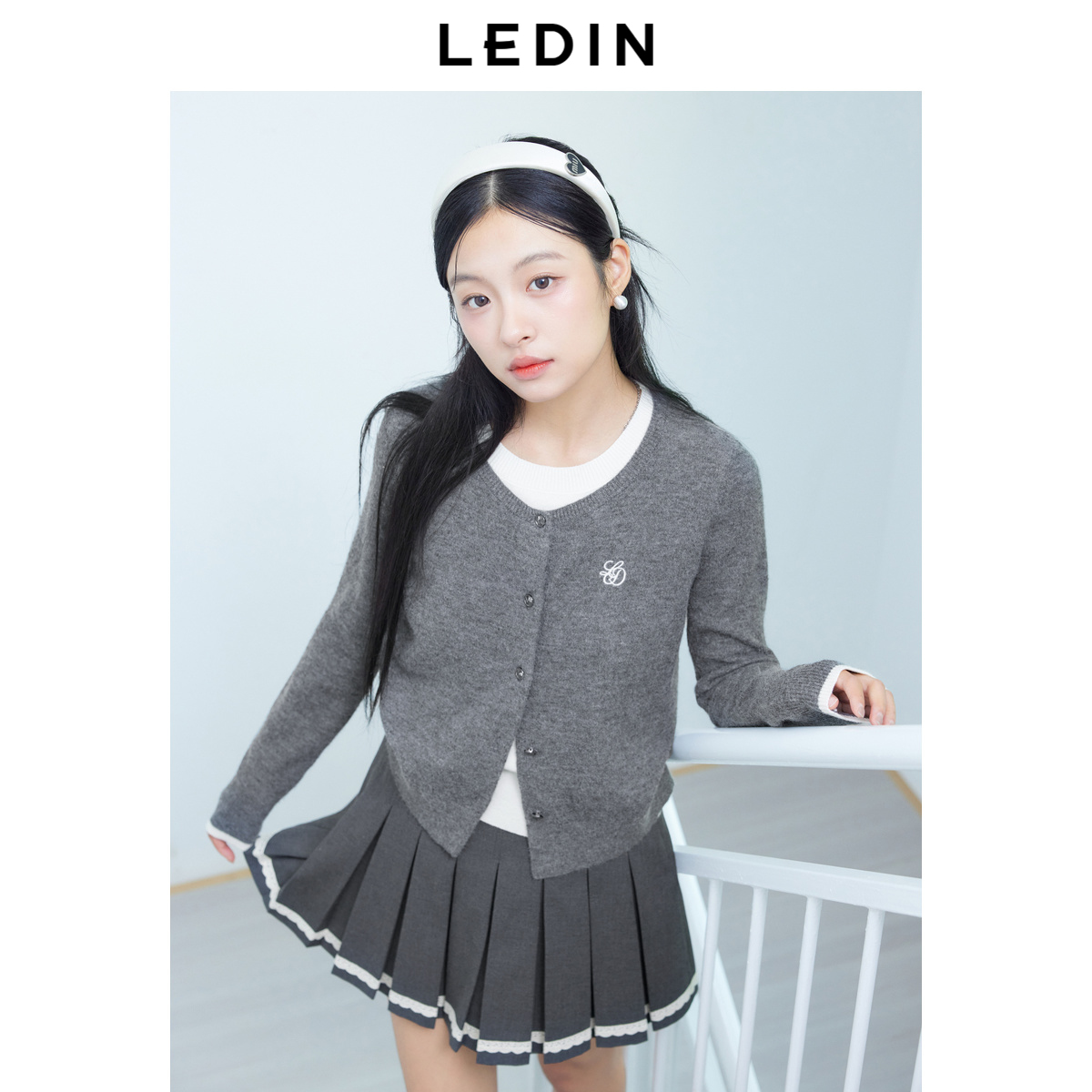 【商场同款】乐町假两件线套衫冬新款针织毛衣上衣C2EEE4312